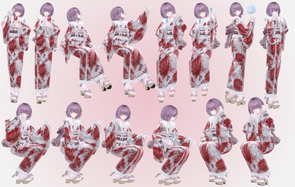 VRCポーズ 25set (50Animation) Summer Pose Vol.1