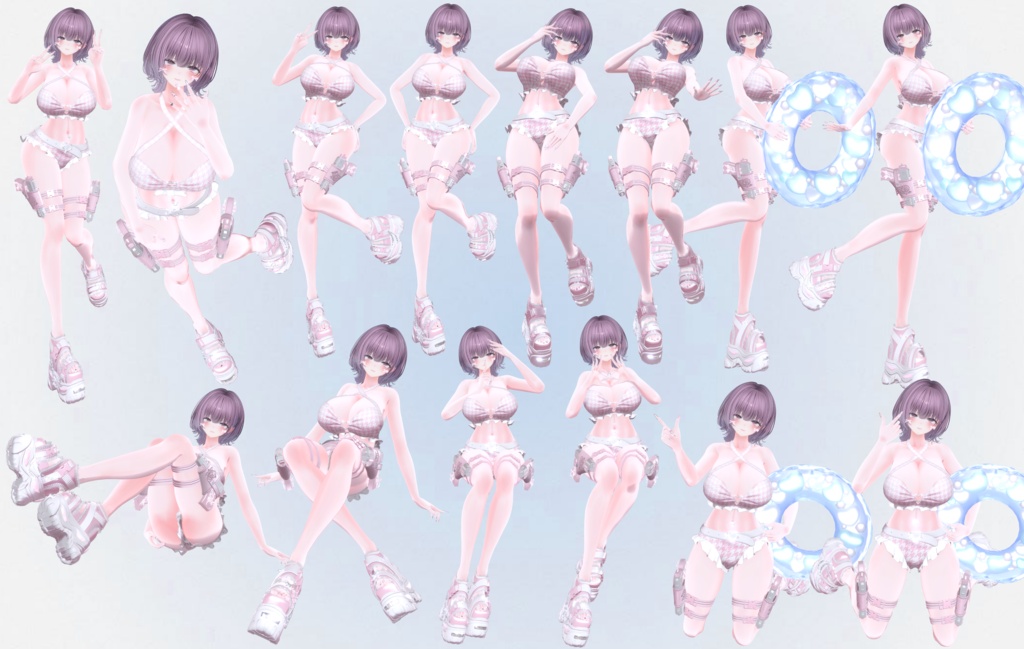 VRCポーズ 25set (50Animation) Summer Pose Vol.1