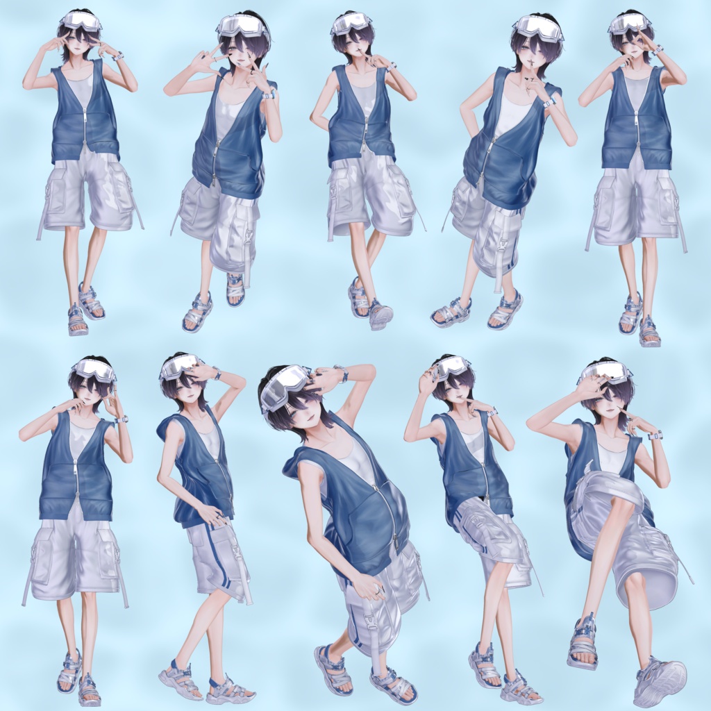 ‼️発売記念セール‼️VRCポーズ 35set+5Pair Pose (80Animation) Alue Anniversary Pose