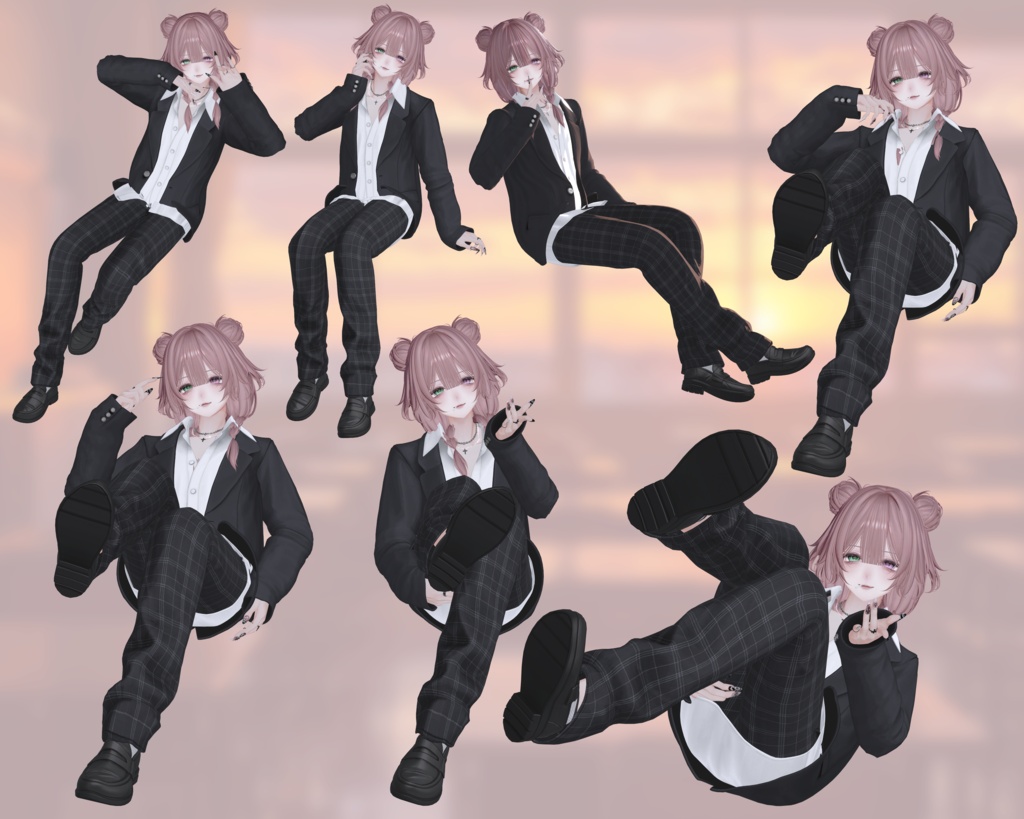 ‼️発売記念セール‼️VRCポーズ 35set+5Pair Pose (80Animation) Alue Anniversary Pose