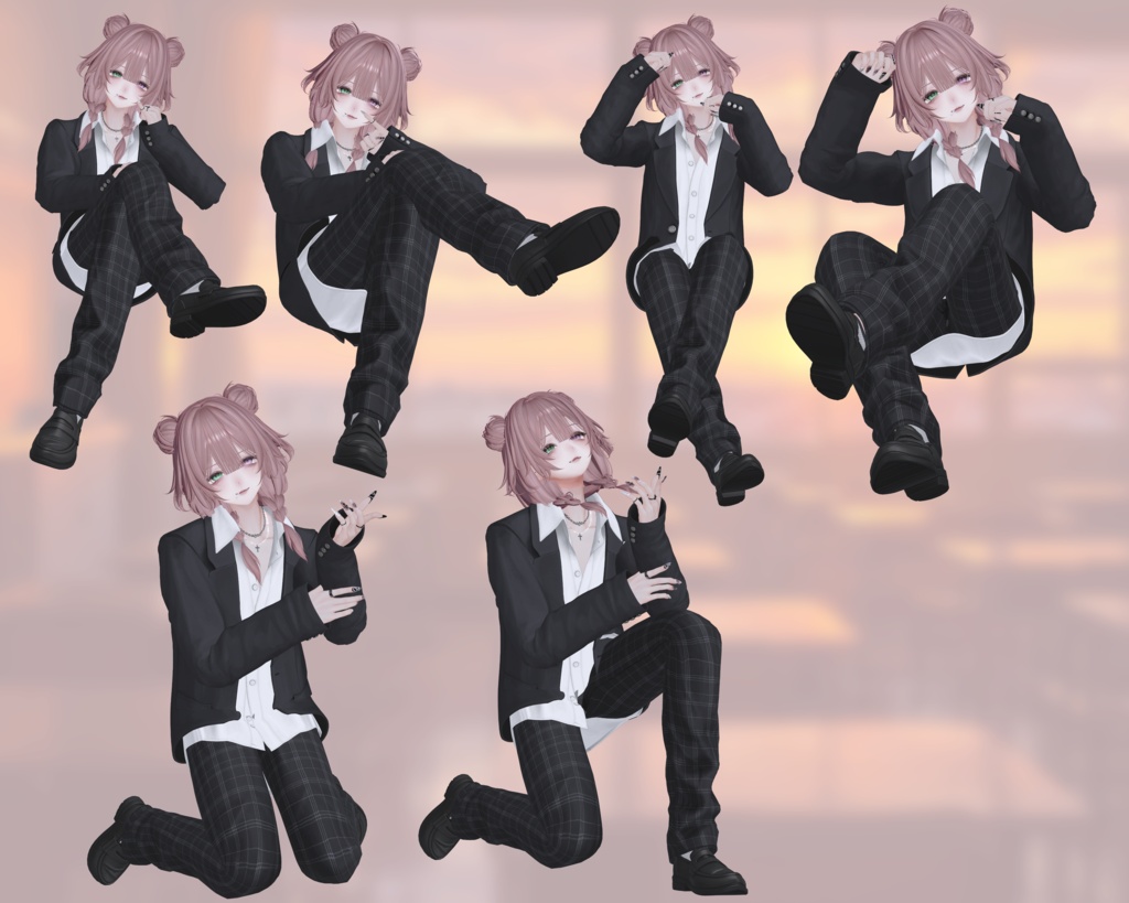 ‼️発売記念セール‼️VRCポーズ 35set+5Pair Pose (80Animation) Alue Anniversary Pose