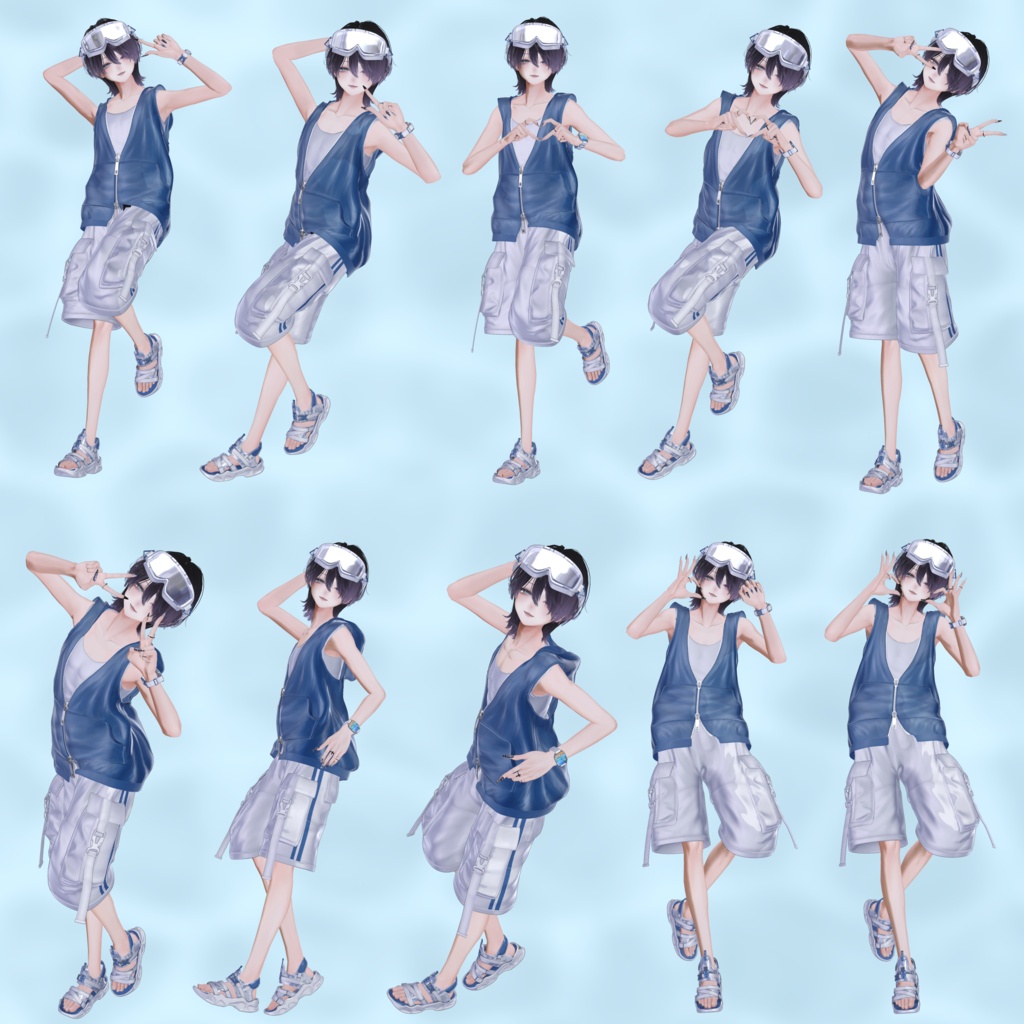 ‼️発売記念セール‼️VRCポーズ 35set+5Pair Pose (80Animation) Alue Anniversary Pose