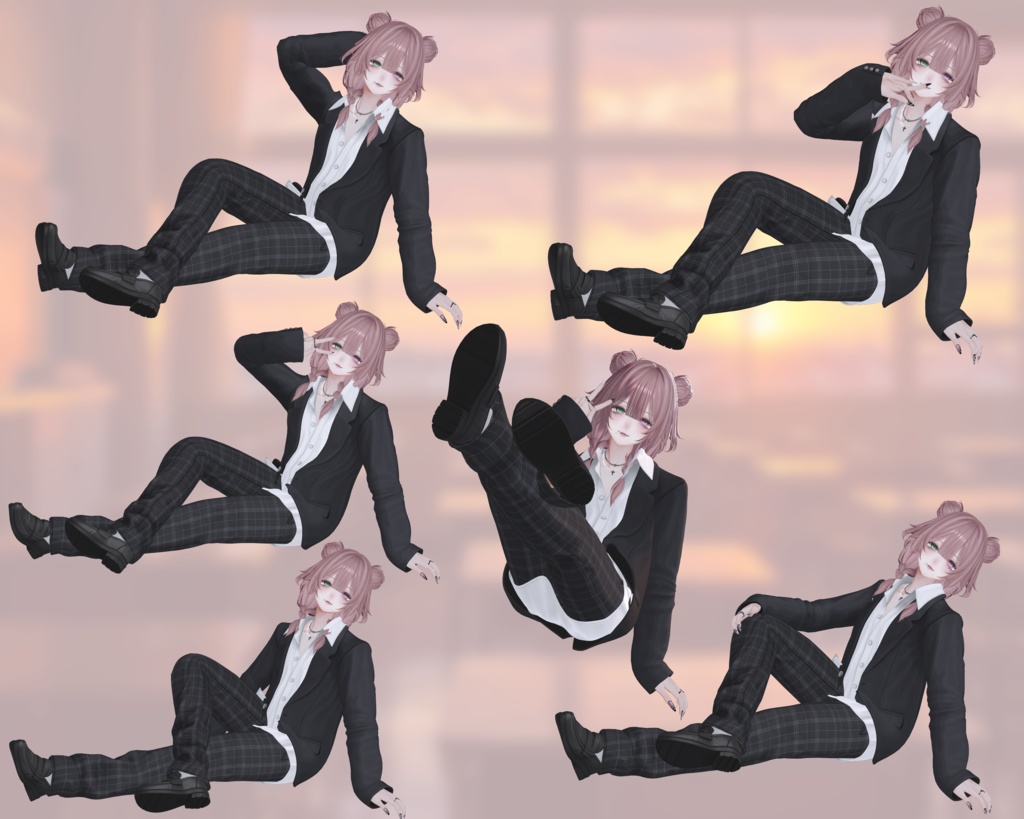 ‼️発売記念セール‼️VRCポーズ 35set+5Pair Pose (80Animation) Alue Anniversary Pose