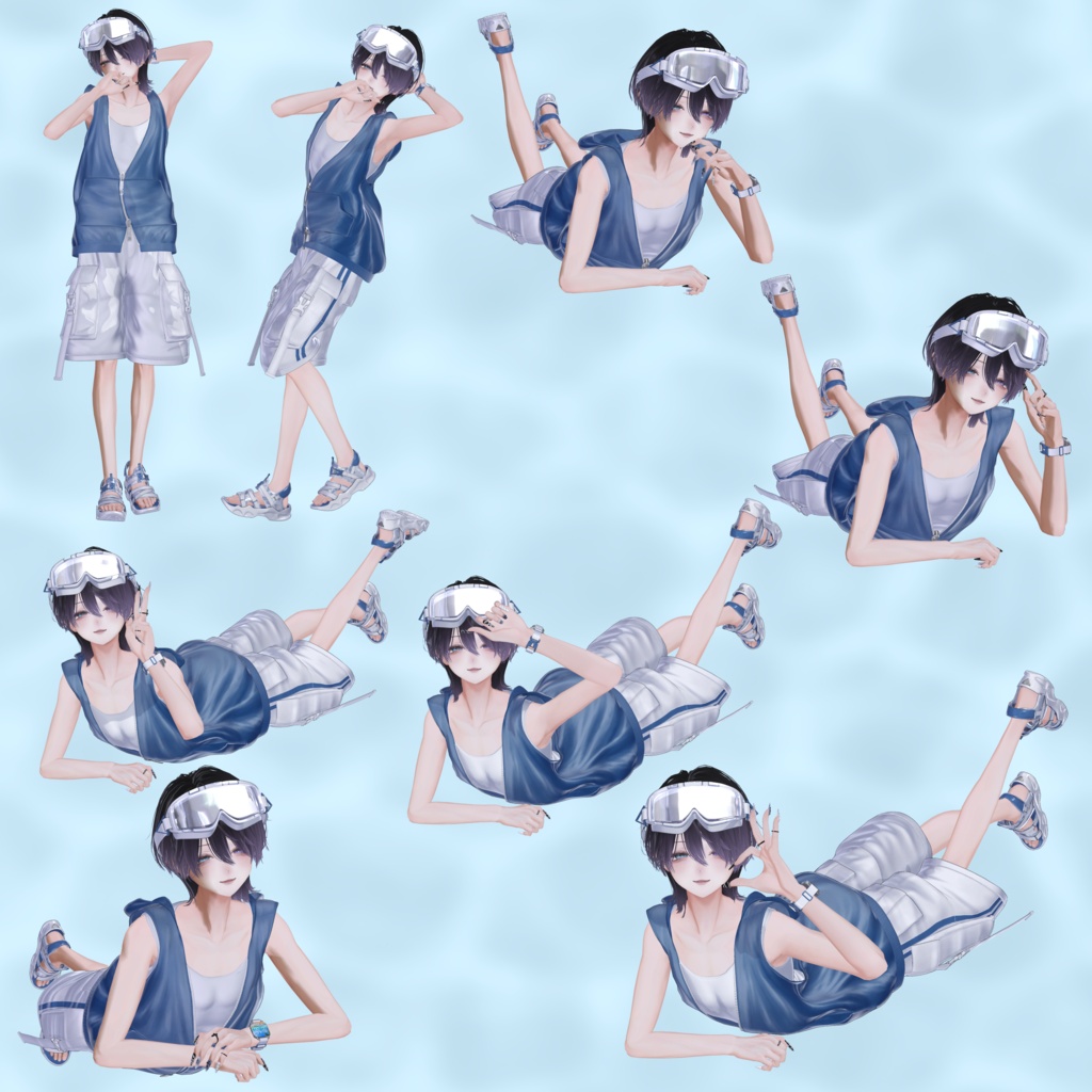 ‼️発売記念セール‼️VRCポーズ 35set+5Pair Pose (80Animation) Alue Anniversary Pose