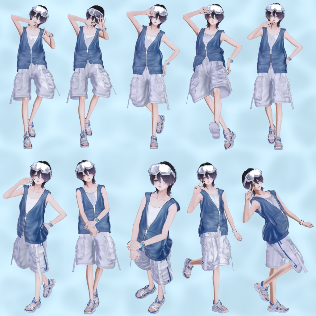 ‼️発売記念セール‼️VRCポーズ 35set+5Pair Pose (80Animation) Alue Anniversary Pose
