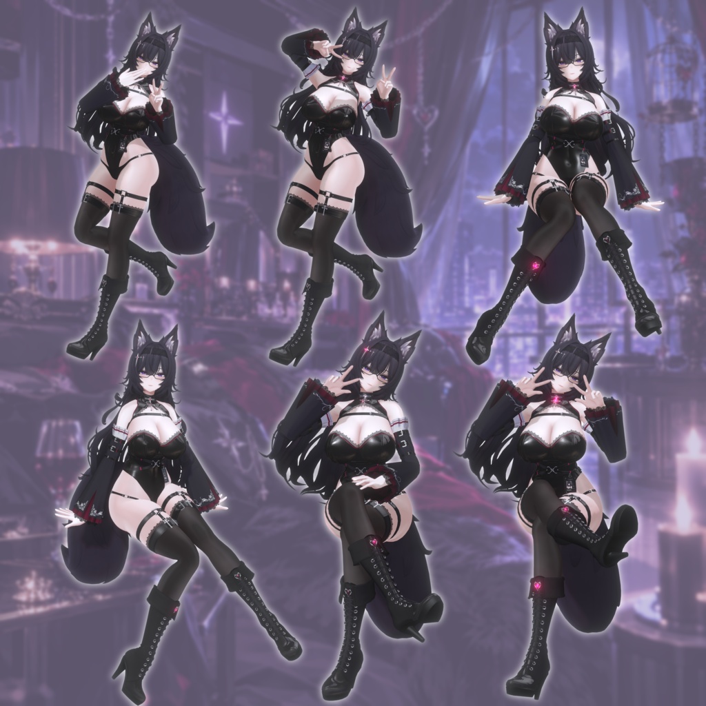 VRCポーズ 102Animation Kuroki Pose Set