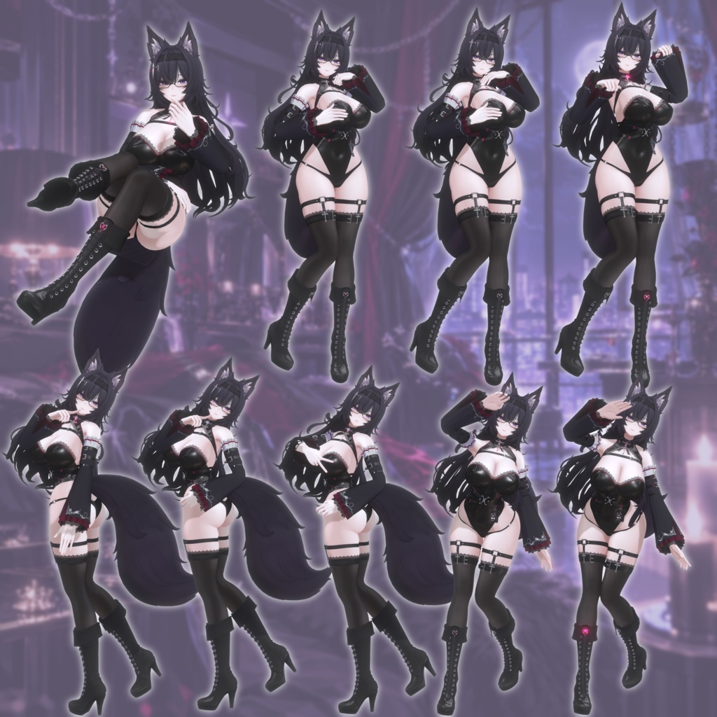 VRCポーズ 102Animation Kuroki Pose Set