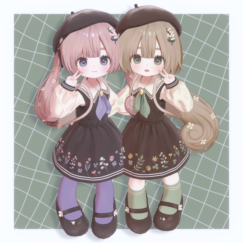 ‼️発売記念セール‼️VRCポーズ10set (32Animation) ちんまりペアポーズ Vol.1