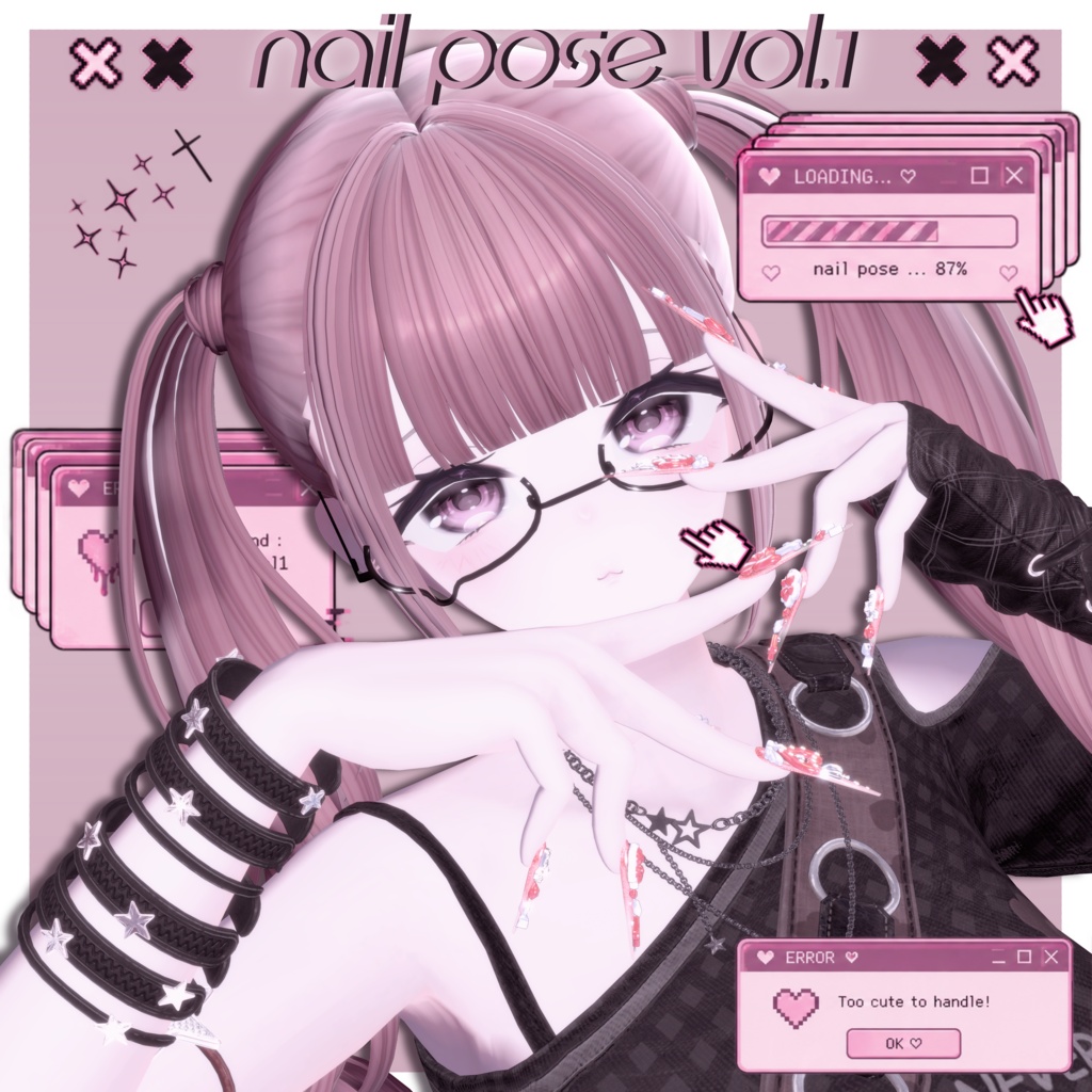 ‼️発売記念セール‼️VRCポーズ 70Animation Nail Pose Vol.1