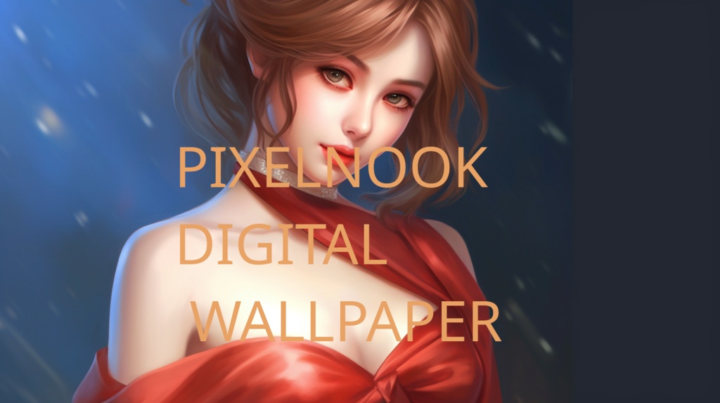 Red Dress Digital Wallpaper 