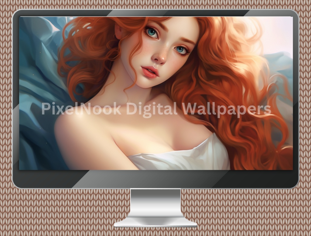 Red Hair Woman Digital Wallpaper