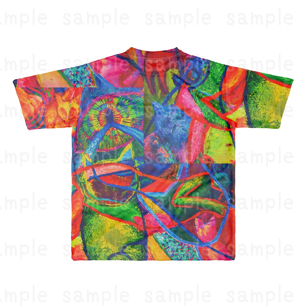 全面プリントTシャツ(絵画/ねこ)