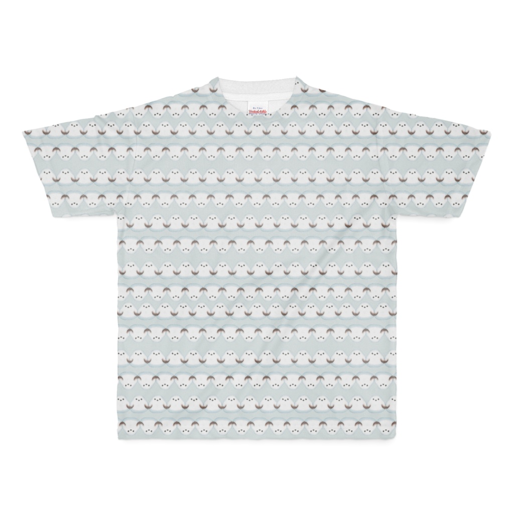 水彩風シマエナガパターンT