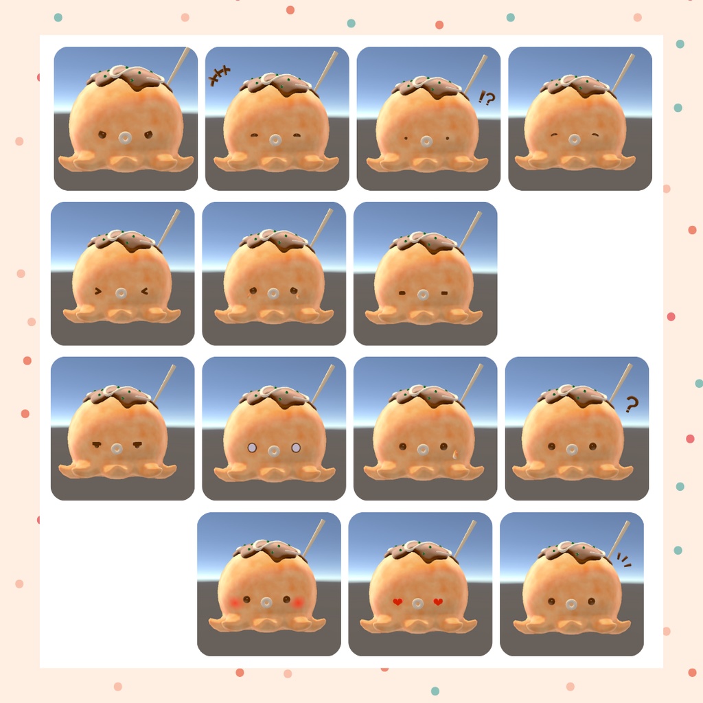 オリジナル3Dモデル「たこ焼き」