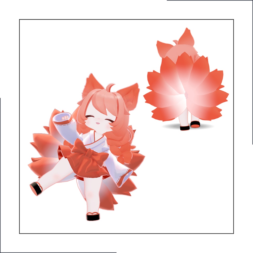 【 24時間限定( ~12/09 14:00 ) 100円セール 】オリジナル3Dモデル「九尾狐」