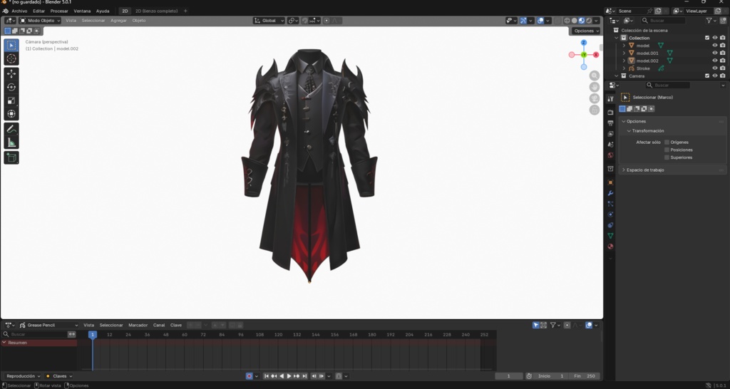Gothic-style formal coat โ FBX For Avart of Unity/Blender/VRChat