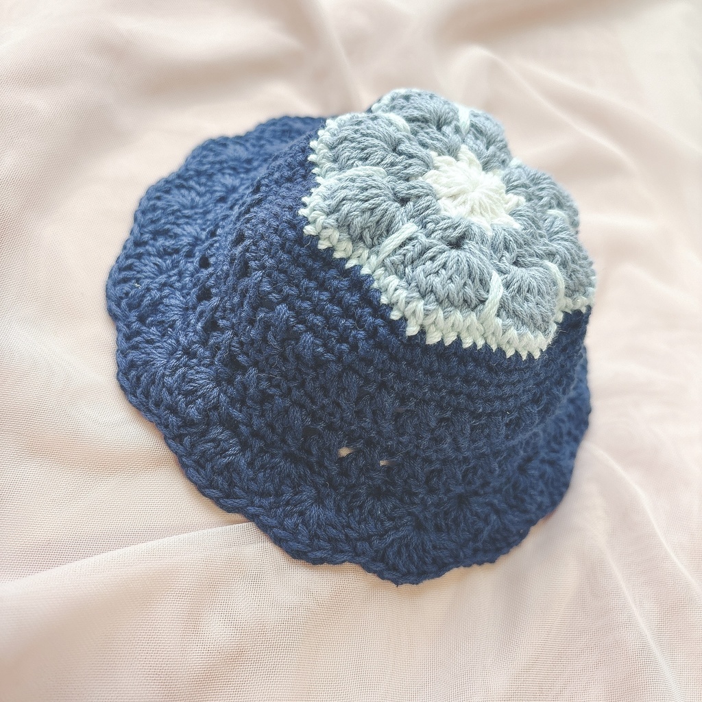 【新色】フラワーモチーフの透かし編み帽子