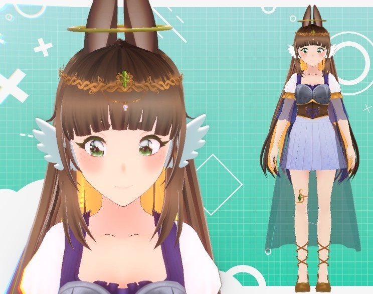 Goddess Bunny - 3D Model + Ref sheet - vTuber Adoptable