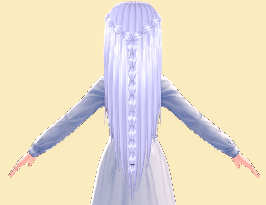 VROID long braided princess hair preset!