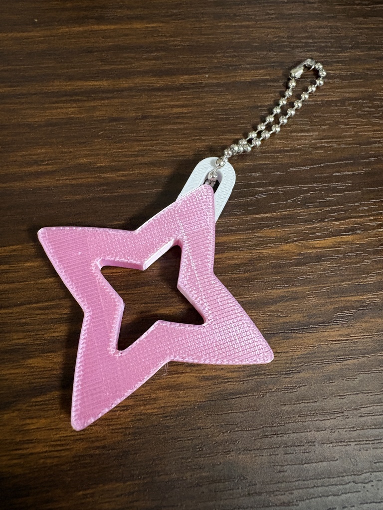 【非公式】天音かなた手裏剣キーホルダー[メタリックピンク]