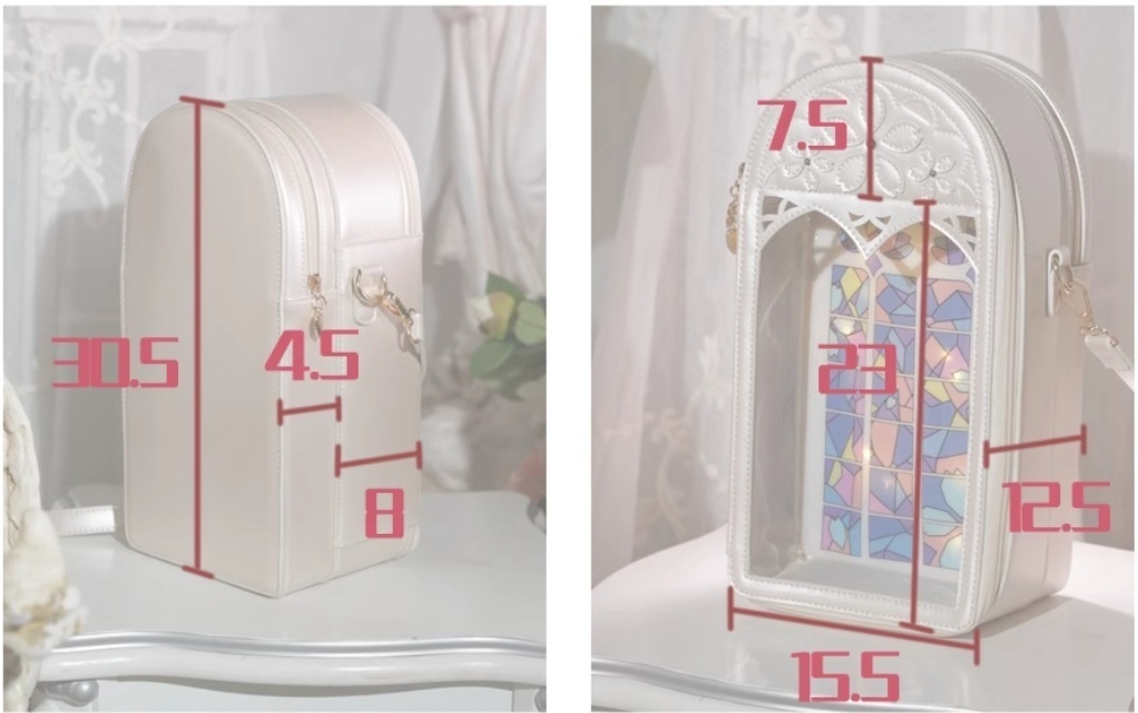 20cmぬいちゃん、1/6ドール用 ステンドグラスお出かけバッグ