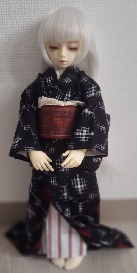 【期間限定セール】SD/SD13サイズ木綿単衣普通袖セット(黒系)