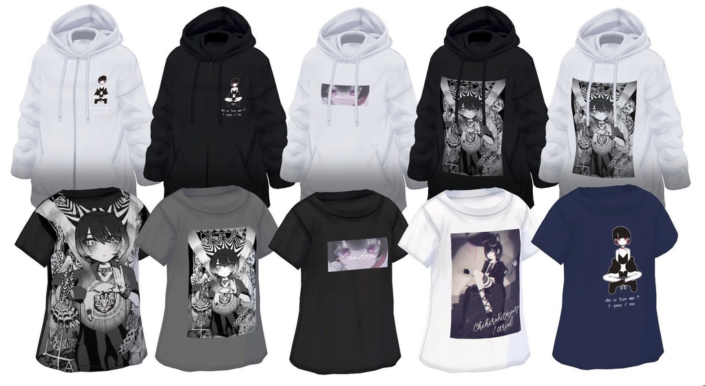 【正式版】VRoid用「北千住千洋Tシャツ・パーカーセット」