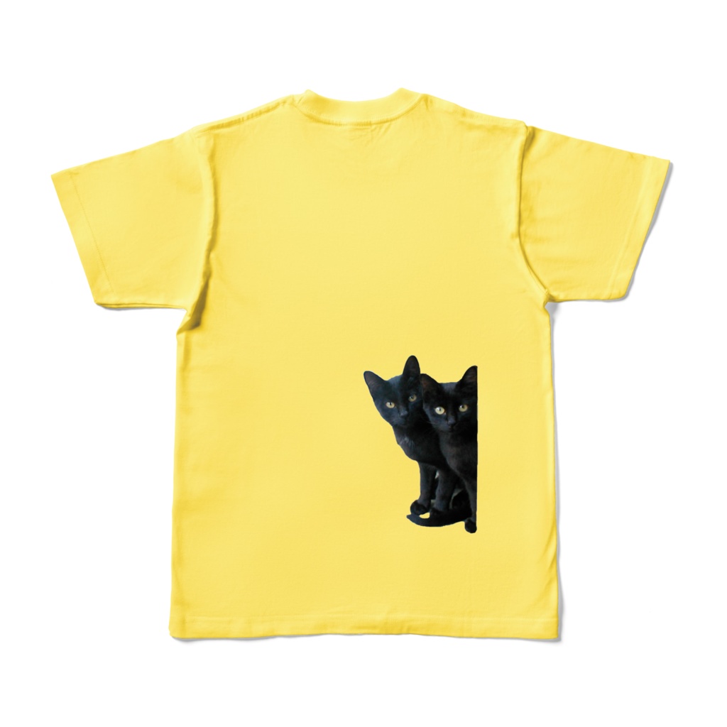 黒猫は見た・バックプリントTシャツ