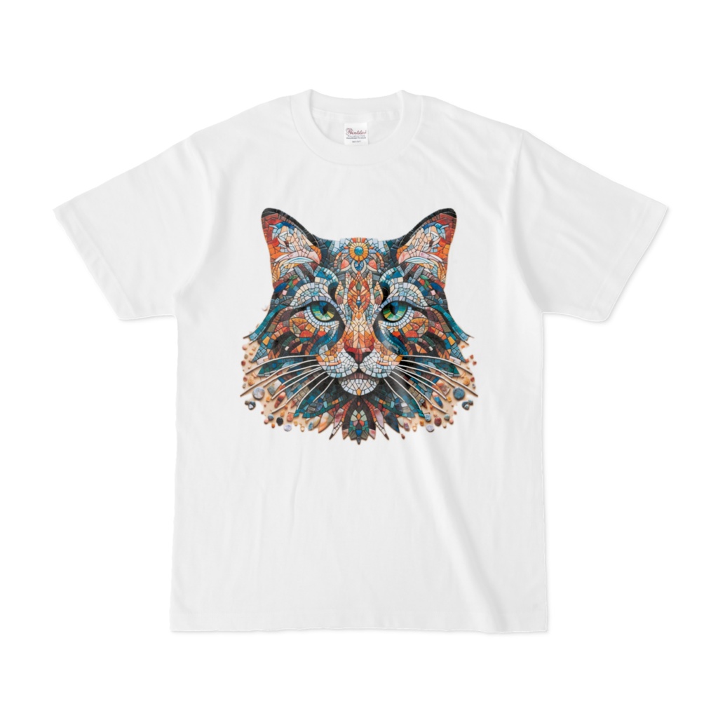猫モザイクアートTシャツ