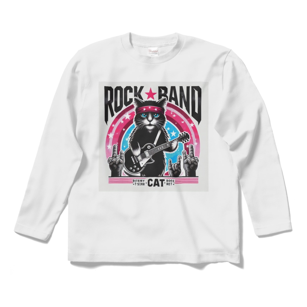 猫ロックバンド・ロングスリーブTシャツ
