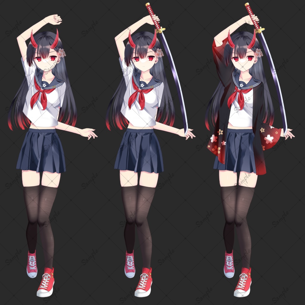 【無料版/有料版】赤鬼の少女・立ち絵素材