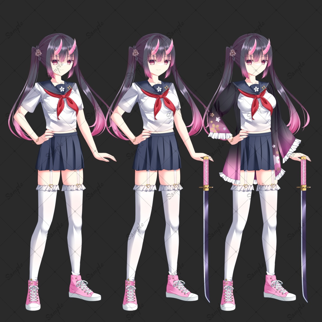 【無料版/有料版】桃鬼の少女・立ち絵素材