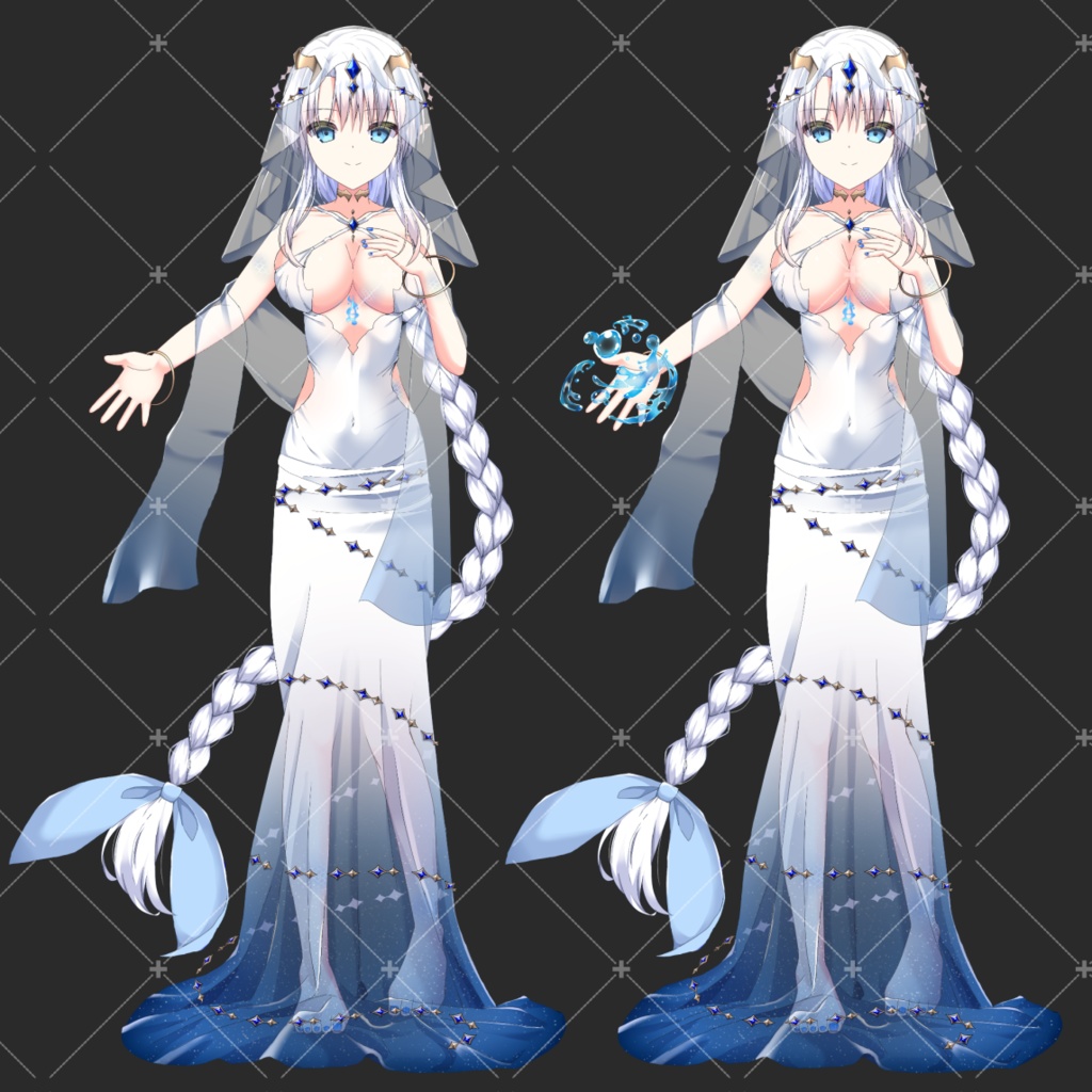 水の精霊・立ち絵素材_表情7種