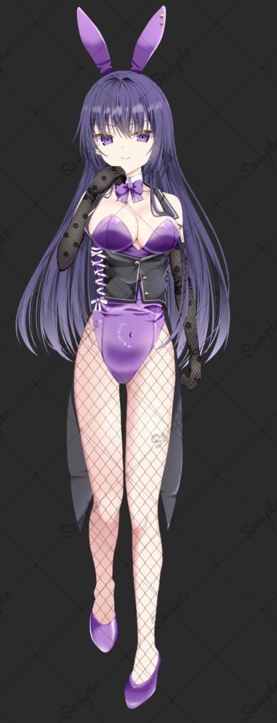 バニーガール(紫)・立ち絵素材_表情9種