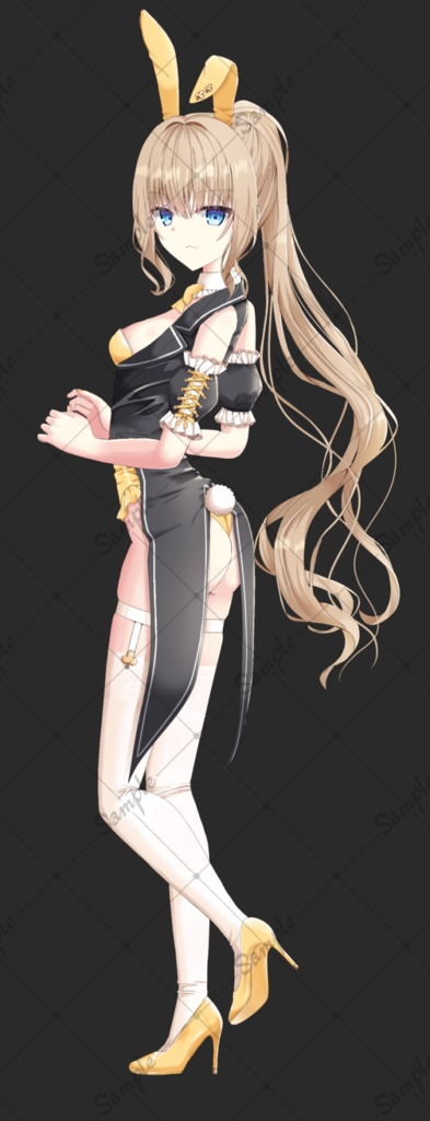 バニーガール(黄)・立ち絵素材_表情9種