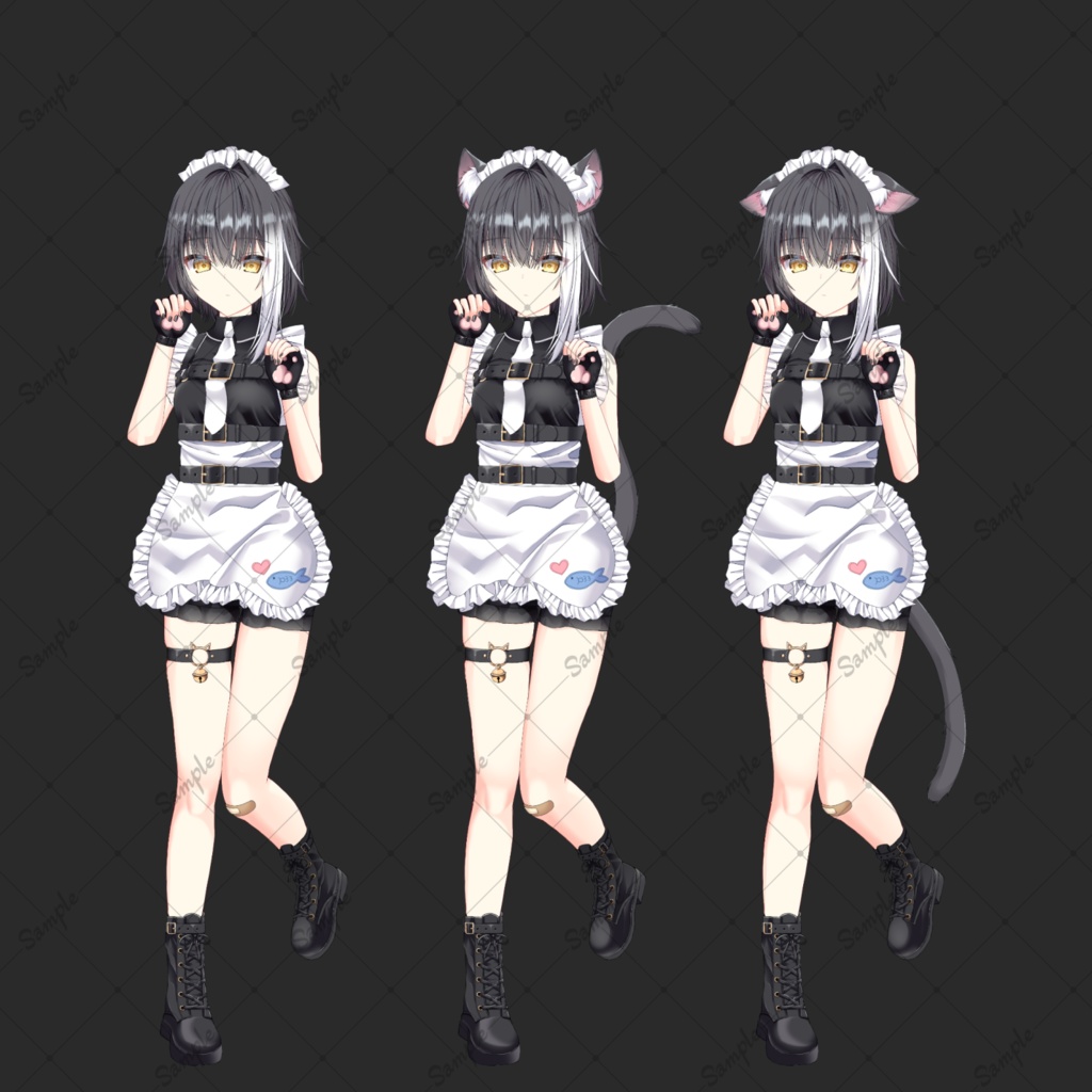 猫メイド・立ち絵素材_表情8種