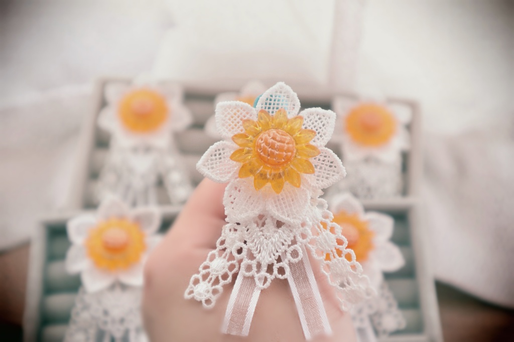 ひまわりロゼット風親指隠しリング🌻💍