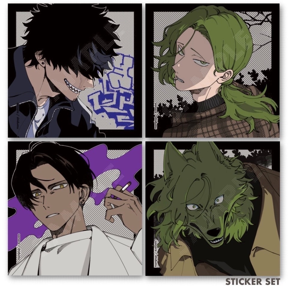 治安悪い顔ステッカー【4枚セット】