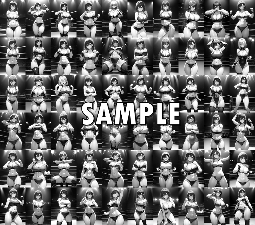 女子プロレス美少女AIイラストコレクション1 立ち絵編