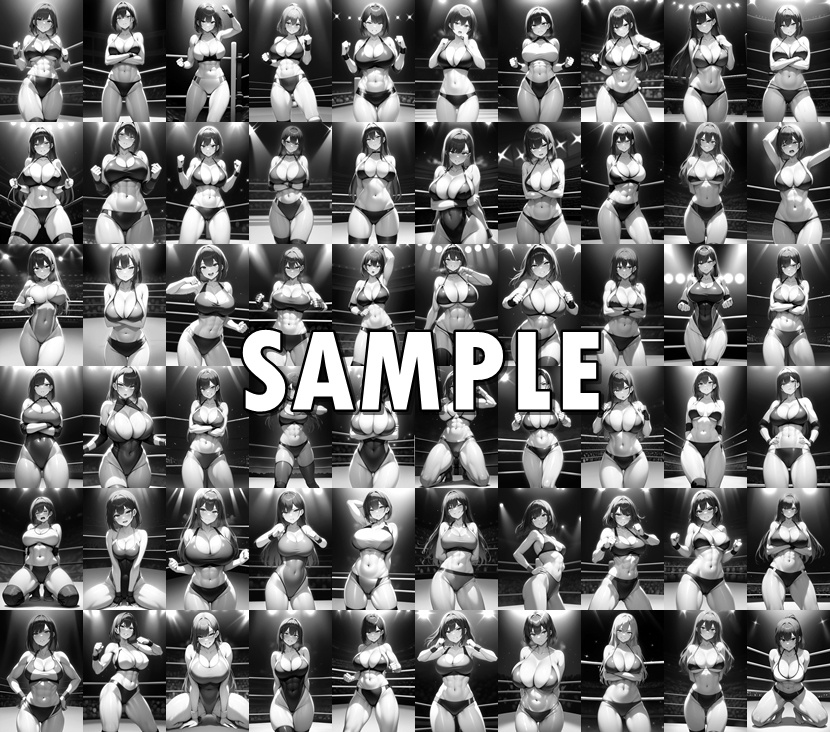 女子プロレス美少女AIイラストコレクション1 立ち絵編