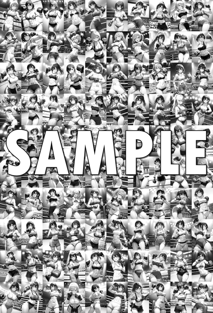 女子ボクシング美少女AIイラストコレクション1 立ち絵編