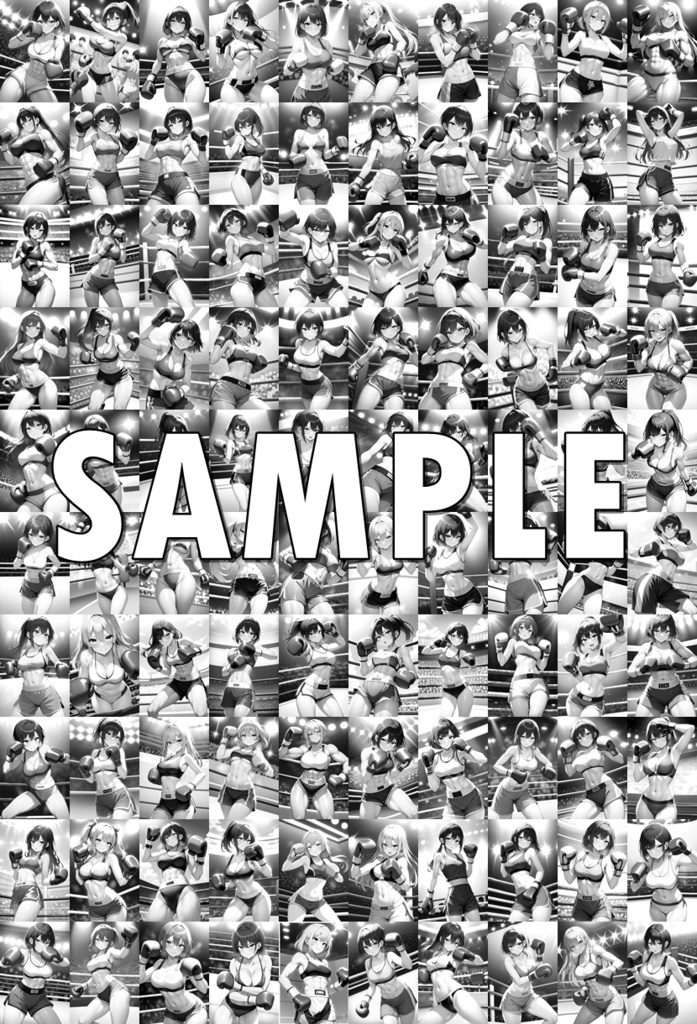 女子ボクシング美少女AIイラストコレクション1 立ち絵編