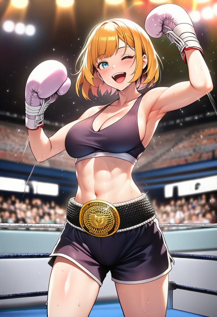 女子ボクシング美少女AIイラストコレクション2 勝利ポーズ編