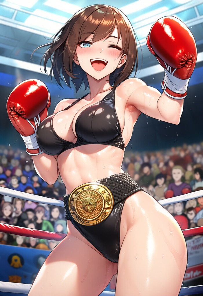 女子ボクシング美少女AIイラストコレクション2 勝利ポーズ編