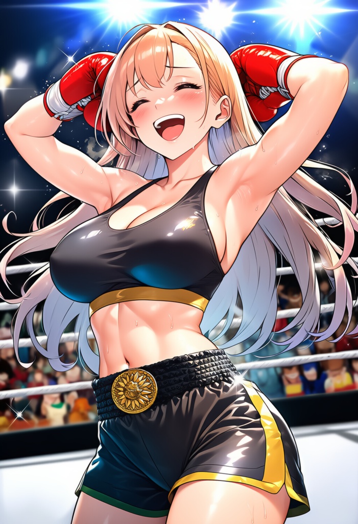 女子ボクシング美少女AIイラストコレクション2 勝利ポーズ編