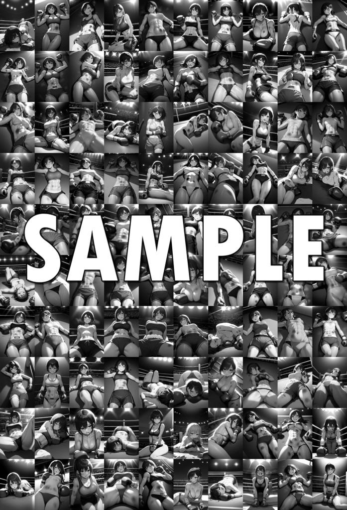 女子ボクシング美少女AIイラストコレクション4 ダウンポーズ編