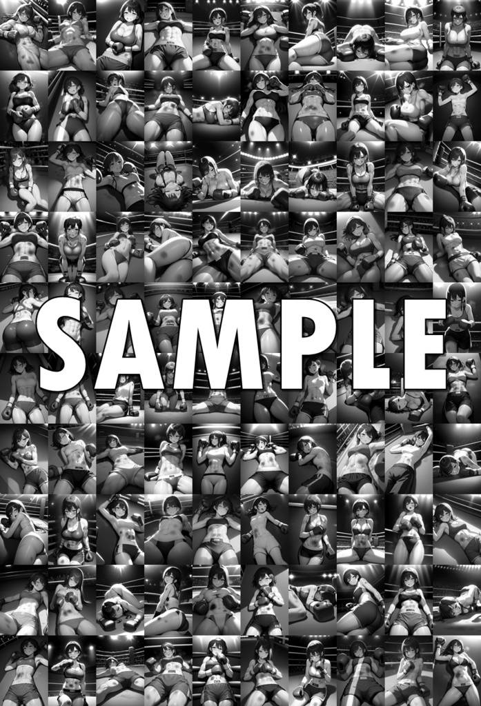 女子ボクシング美少女AIイラストコレクション4 ダウンポーズ編