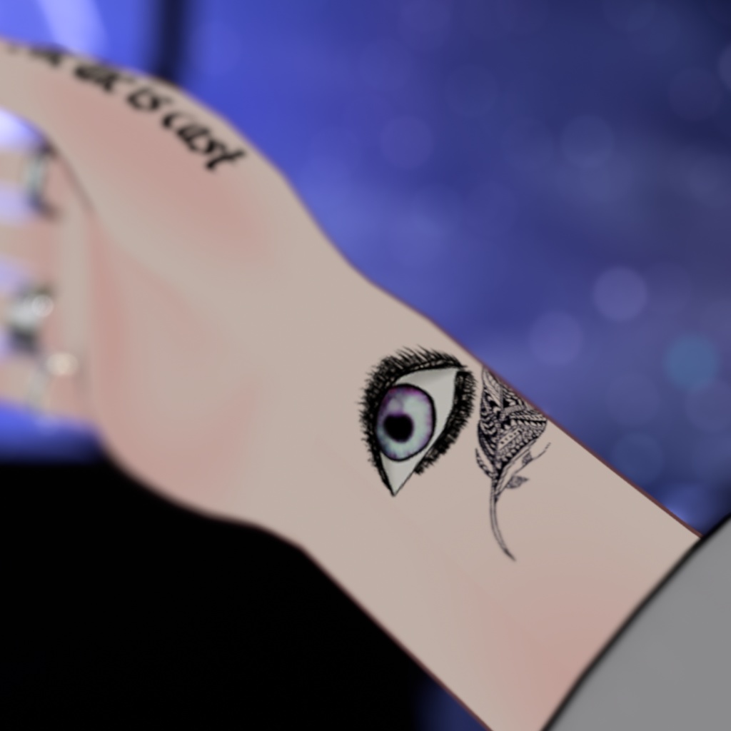 カラーワンポイントタトゥー 【VRC想定】