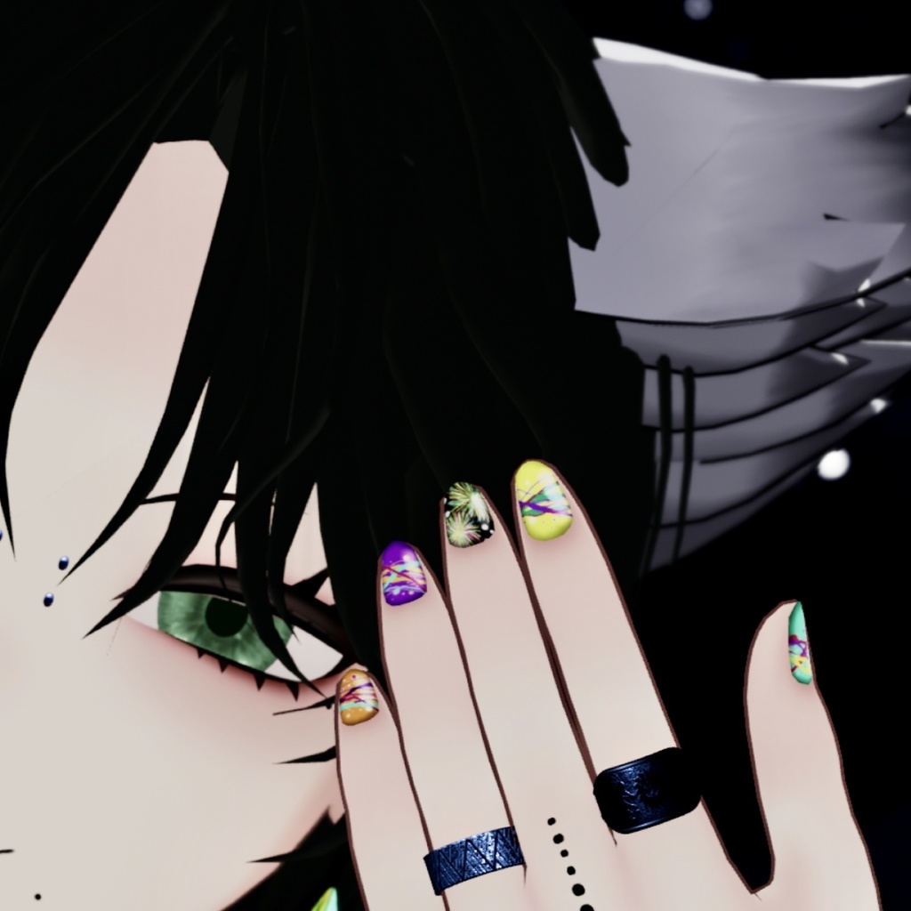 夏祭りネイルセット✨【VRC想定】5アバター対応データ有