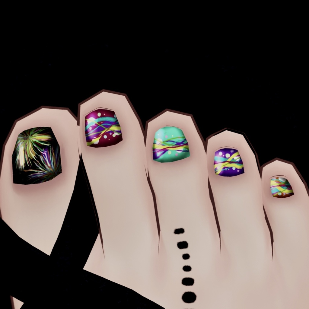 夏祭りネイルセット✨【VRC想定】5アバター対応データ有